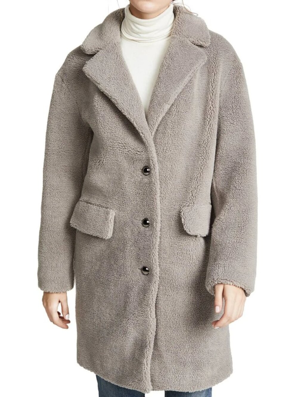 NWOT Sosken GITA Oversized Teddy Coat in Taupe size M